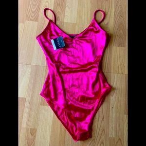 NWT Topshop pink bodysuit bathing suit sz 4